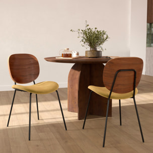 Lot de 2 chaises en velours jaune moutarde - Simone