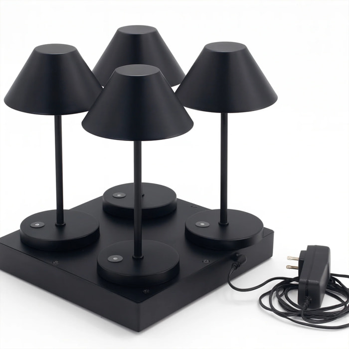 4 Lampe de table NAOMI + Socle de charge
