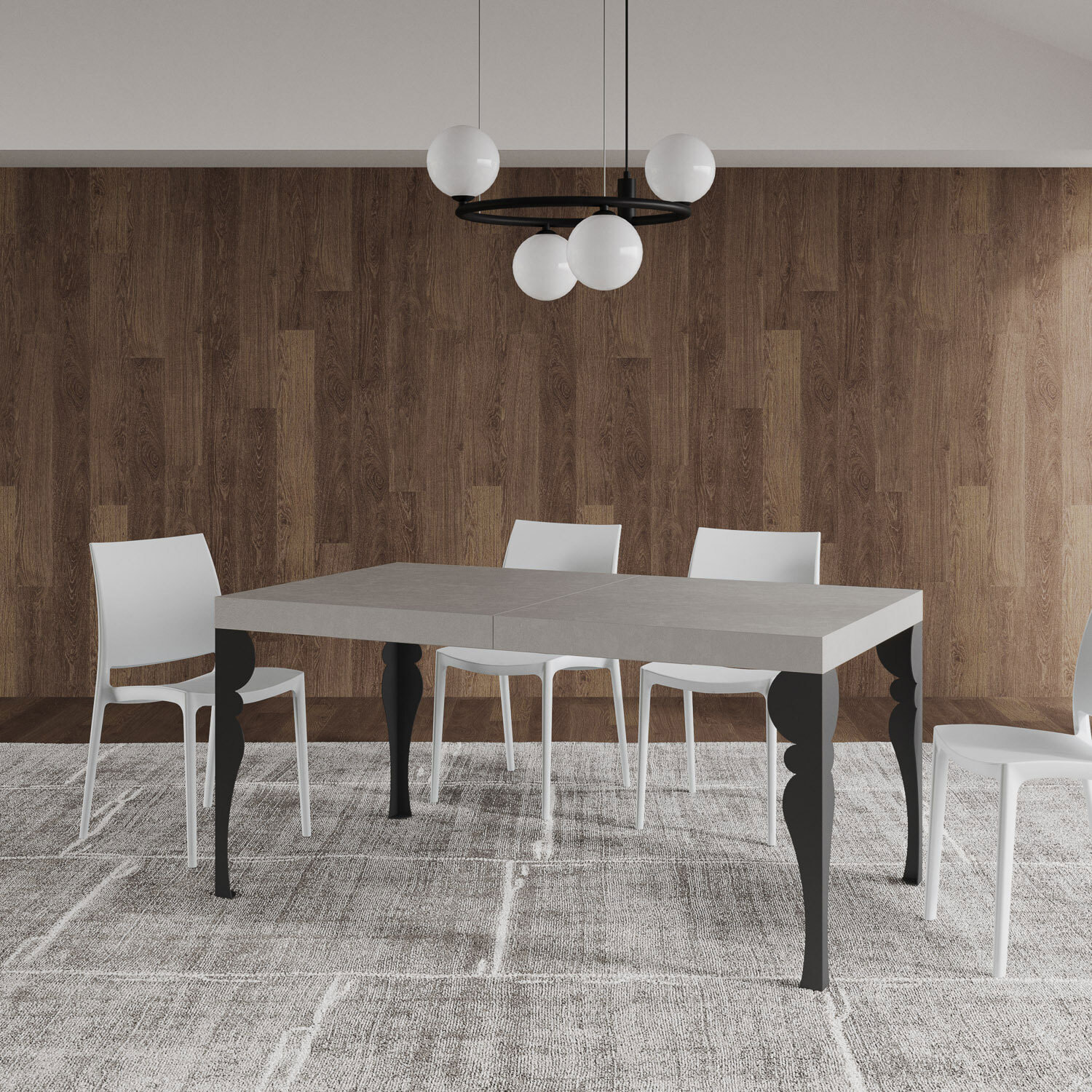 Tavolo allungabile 80x160/244 cm Paxon cashmere telaio Antracite