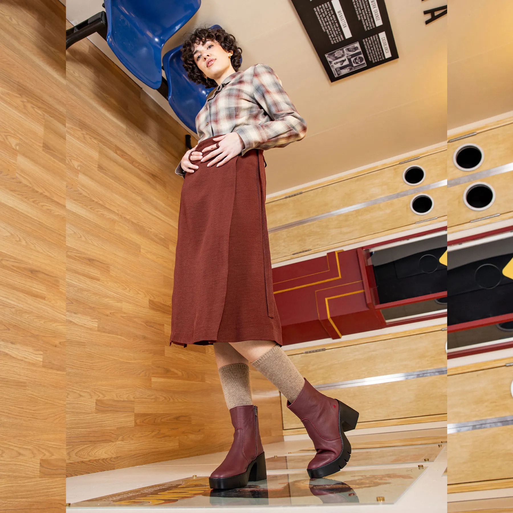 Botines con tacón 1656 NAPPA BURDEOS/SOFIA color Burdeos