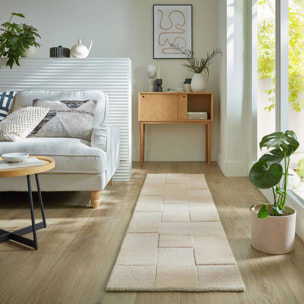 Tapis en laine de couloir CHECKERBOARD Beige