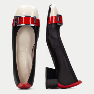 Bailarina Manila Negro milk rojo 3 cm