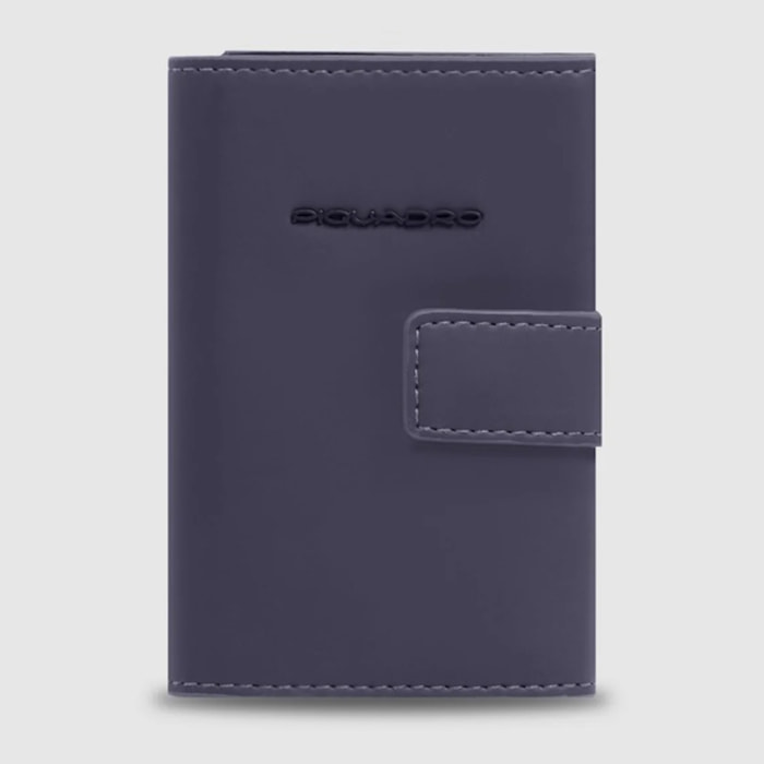 Piquadro Portacarte automatico in metallo, schermato con protezione RFID