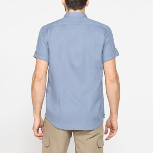 CAMICIA A MANICA CORTA IN TESSUTO DI LINO E LYOCELL