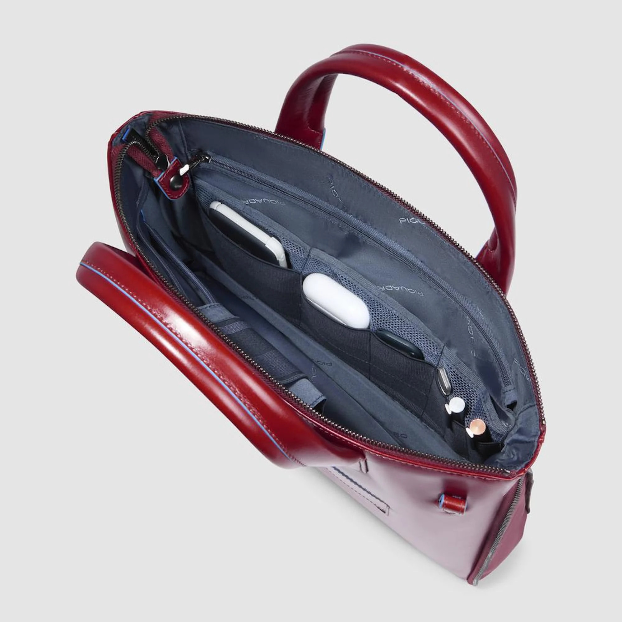 Piquadro Borsa porta pc e iPad® in pelle personalizzabile con protezioni antiurto e RFID