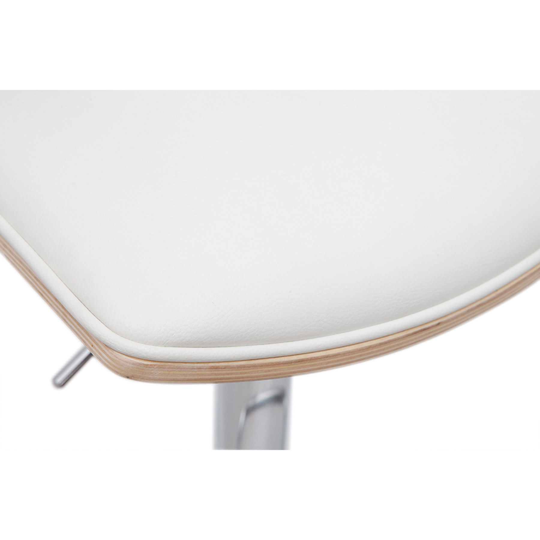 Tabouret de bar design réglable blanc et bois clair VASCO