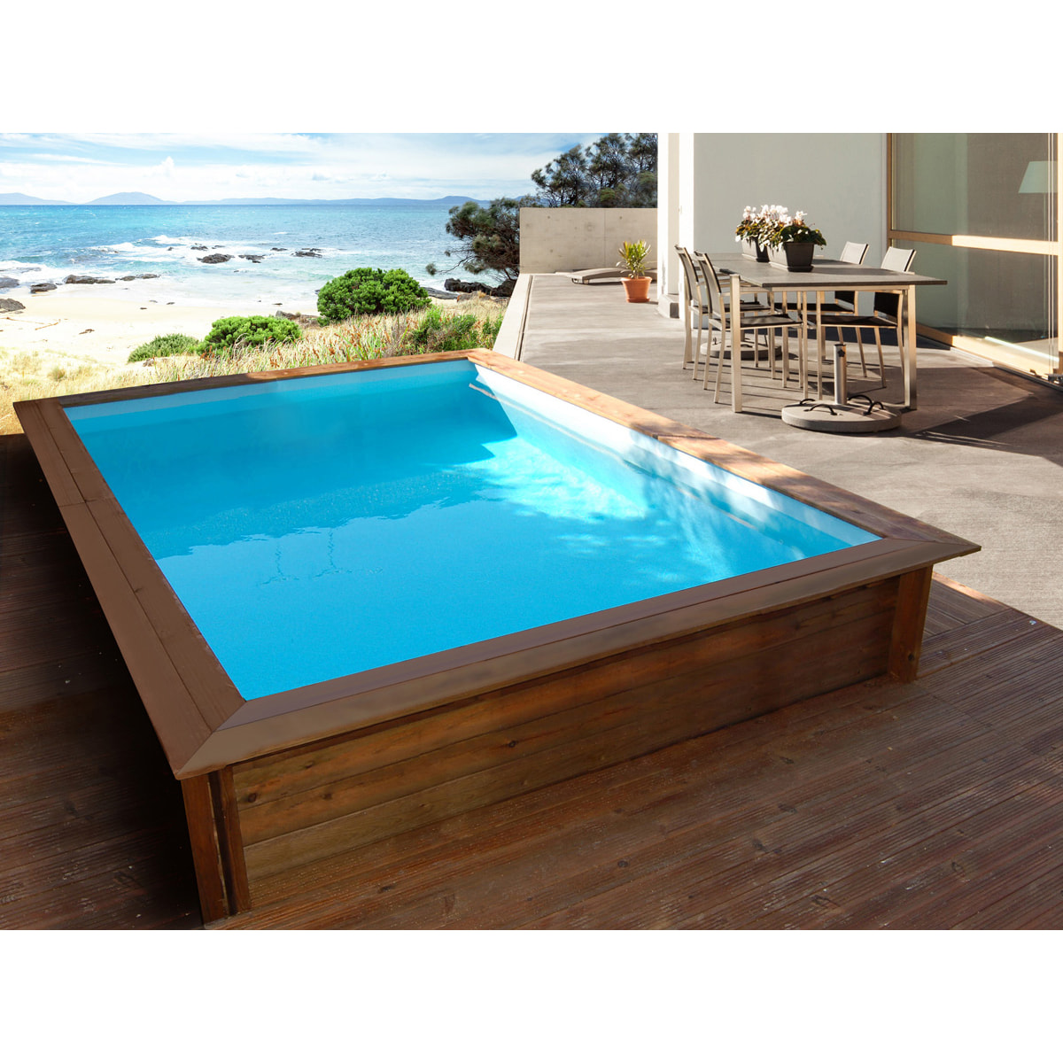 Piscine bois rectangle " Toledo "- 3.00 x 2.00 x 0.71 m