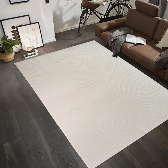 Tapis salon et chambre tissé en viscose motif abstrait NIGO