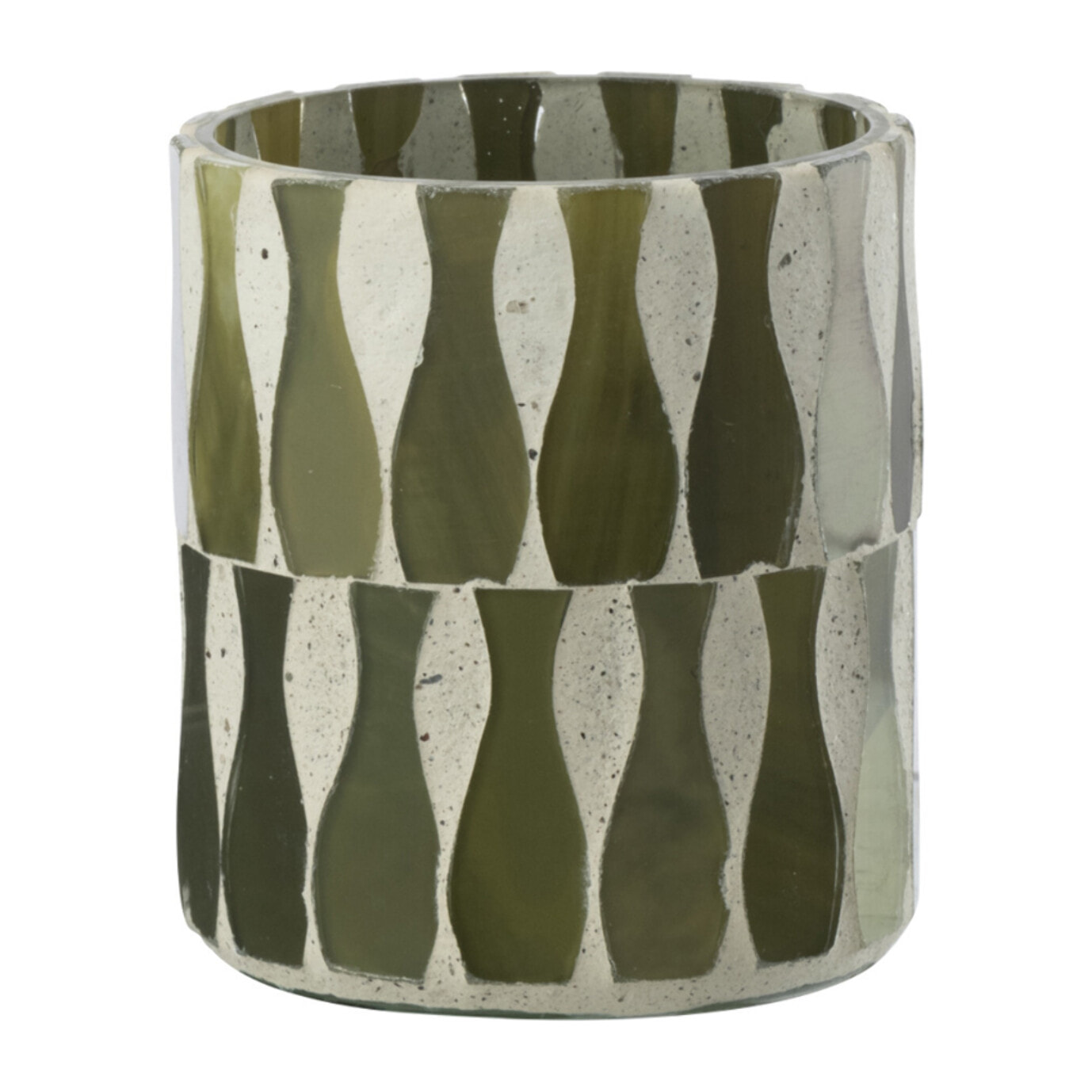J-Line Chandelier - verre - vert olive/blanc - small - 2 pièces