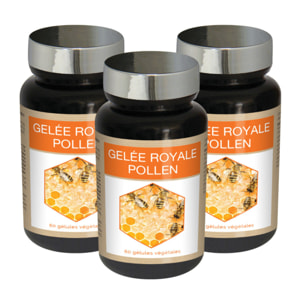 NUTRI EXPERT - Gelée Royale Pollen - Complément alimentaire - Soutien des défenses naturelles - Tonus & Vitalité - Aide à réduire la Fatigue - Lot de 3 produits