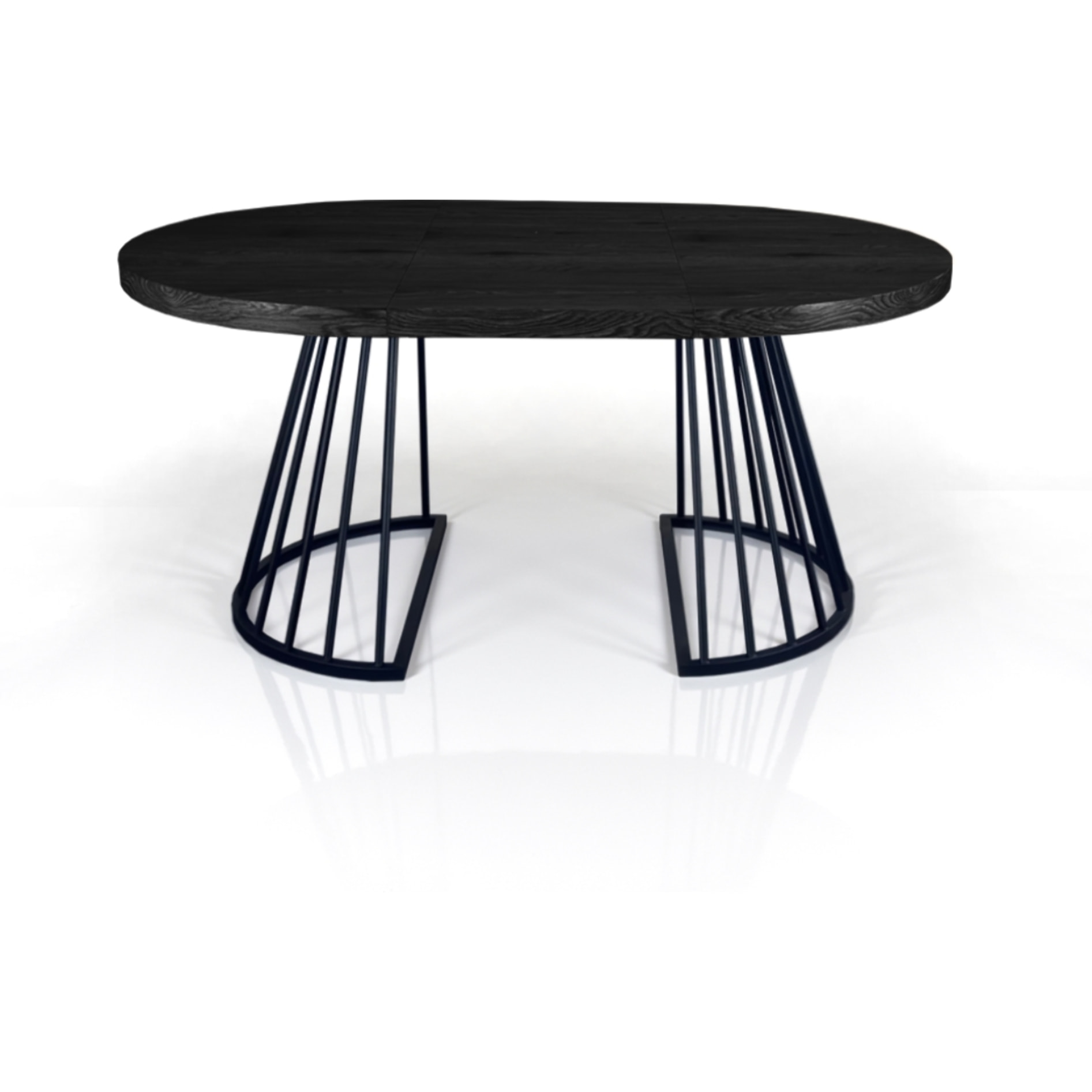 Table à manger ronde extensible Tomasucci FEAR, en MDF finition bois noir, 110 × 110 × 76,5 cm