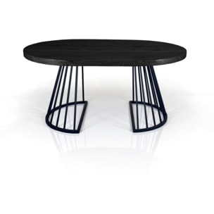 Table à manger ronde extensible Tomasucci FEAR, en MDF finition bois noir, 110 × 110 × 76,5 cm