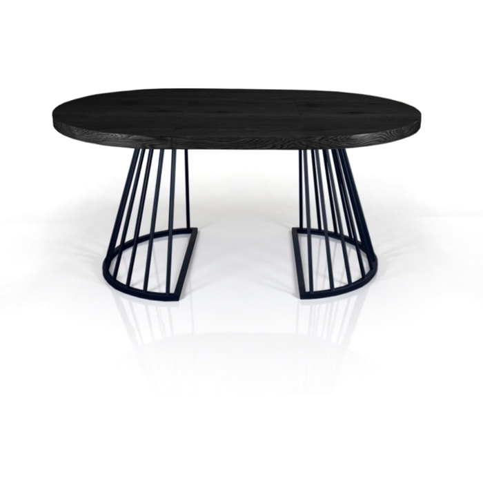 Table à manger ronde extensible Tomasucci FEAR, en MDF finition bois noir, 110 × 110 × 76,5 cm