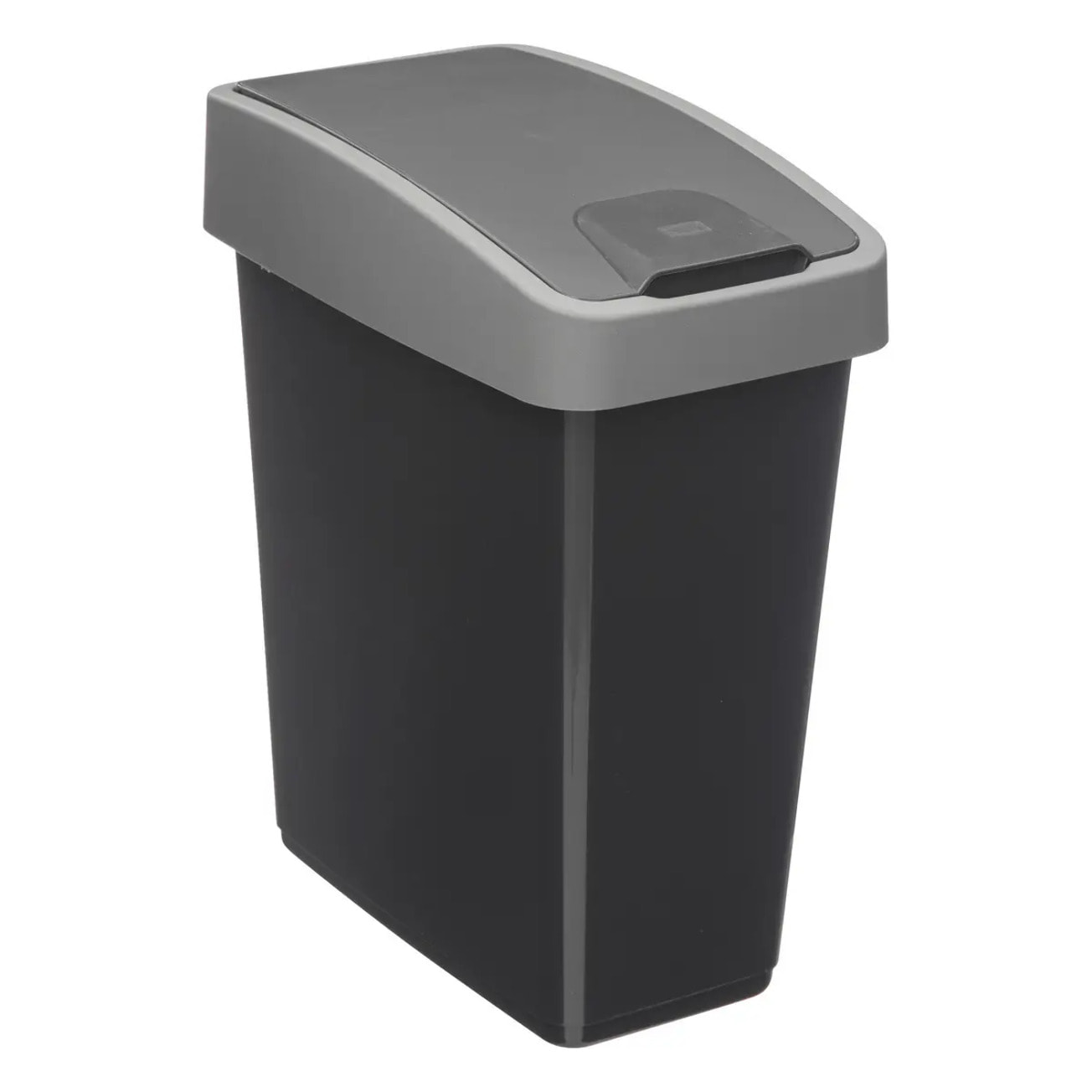 Poubelle 2 ouvertures plastique 45L gris