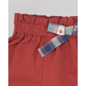 Short gabardina granate