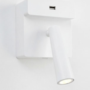 LEDS C4 Luz de lectura Gamma USB LED 3.5 Blanco cálido - 2700K ON-OFF Blanco 123lm