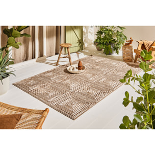 Tapis Loopin 323 beige 160x230 cm - Motif en relief - Indoor & Outdoor