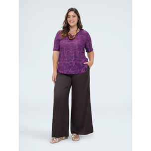 Fiorella Rubino - T-shirt in jacquard con stampa - Viola