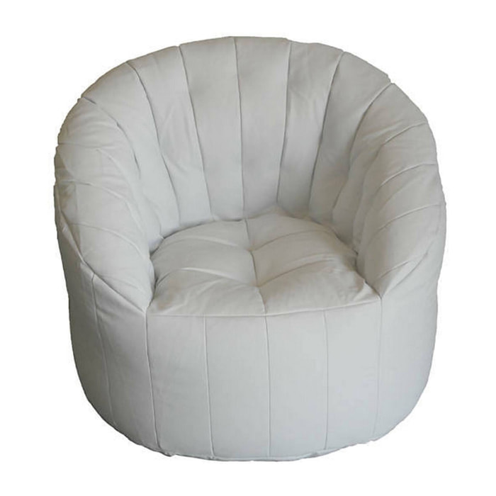 Poltrona Amenso, Seduta imbottita, Divano singolo da salotto, Sedia con braccioli, Made in Italy, 80x80 h80 cm, Bianco