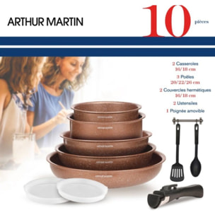 Batterie de cuisine ARTHUR MARTIN 10 pcs AM8544