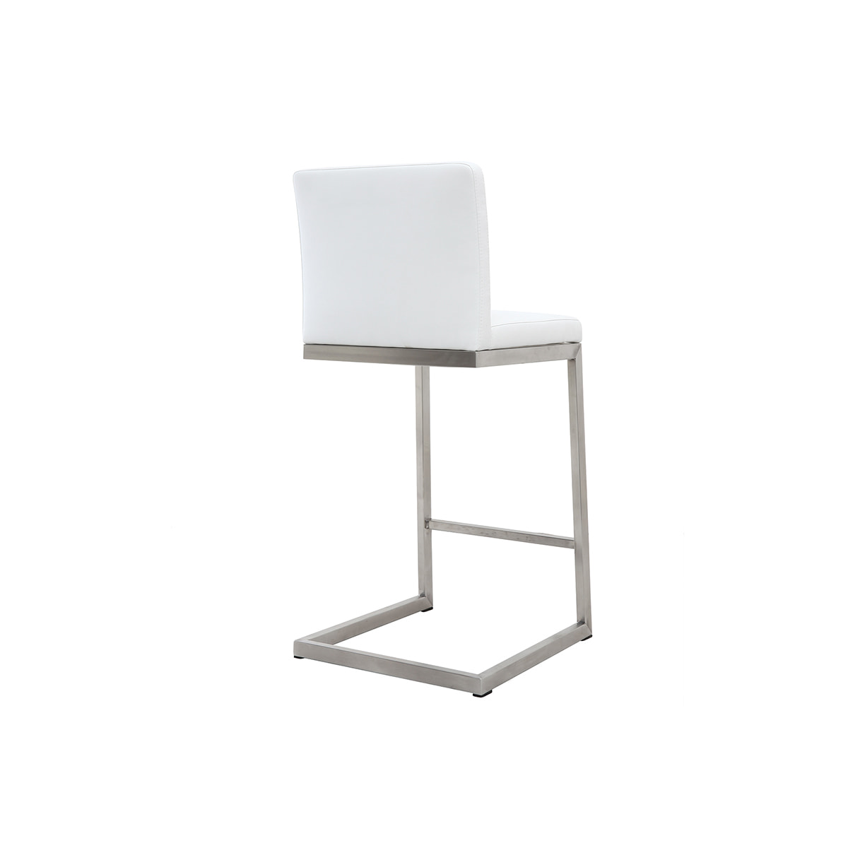 Tabourets de bar design blancs avec pieds métal H66 cm (lot de 2) STELLAR