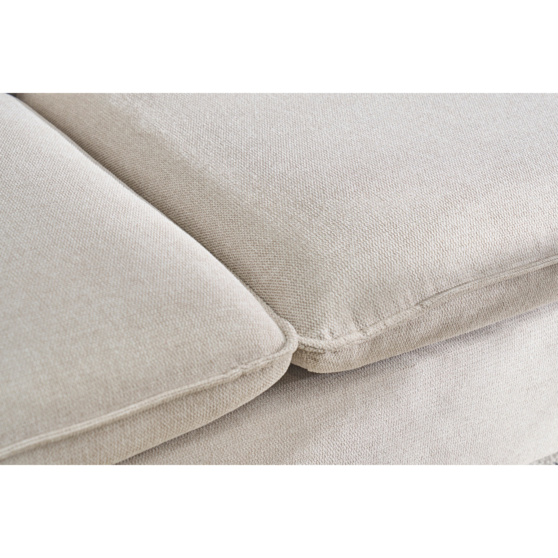 Canapé 3 places en tissu effet velours texturé beige RENZO