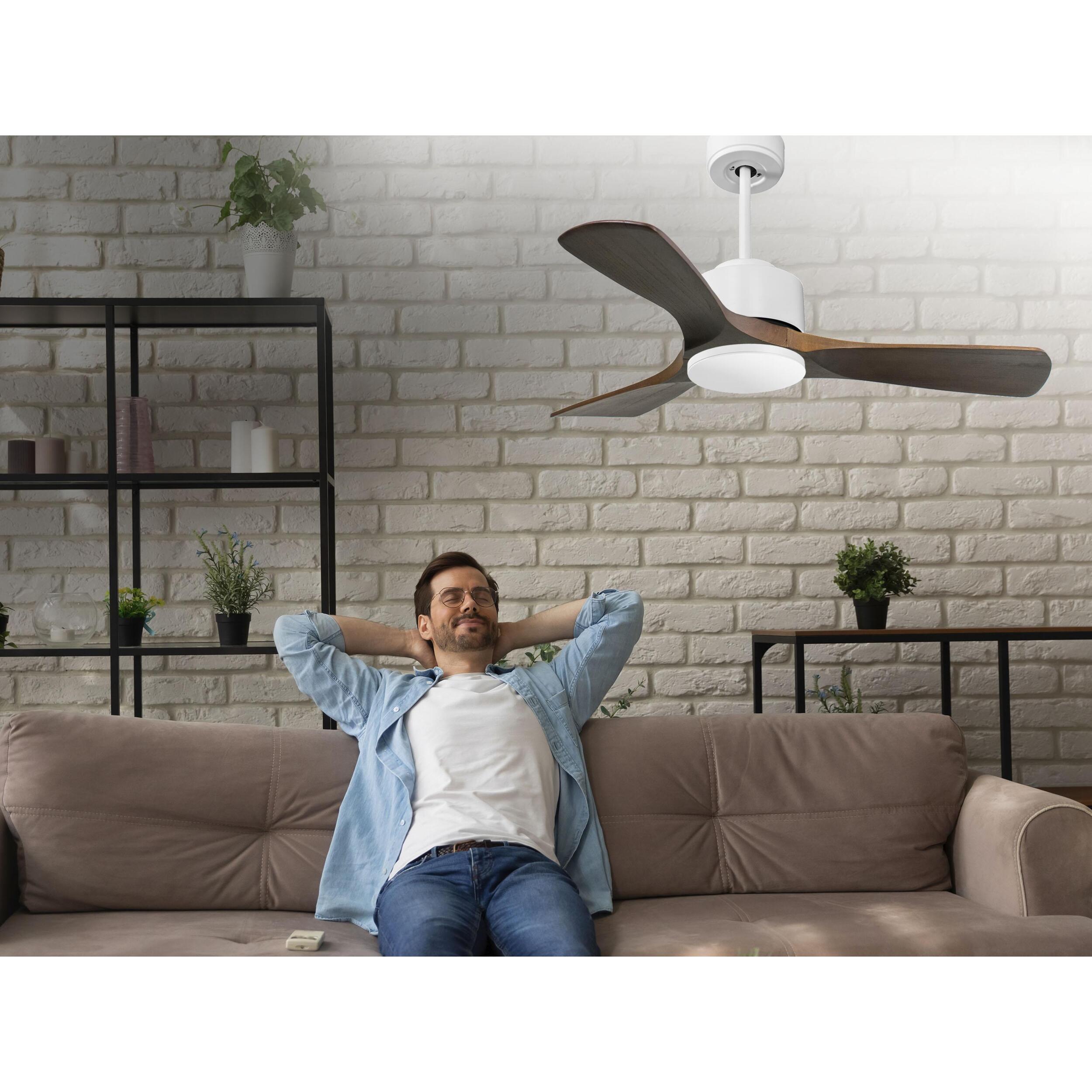 Ventilateur de plafond ø106 cm avec Wifi Réversible Hypersilence 40   W Blanc