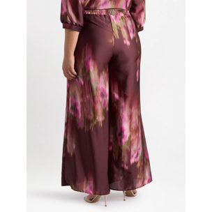 Fiorella Rubino - Pantalones modelo palazzo con estampado difuminado - Fuchsia