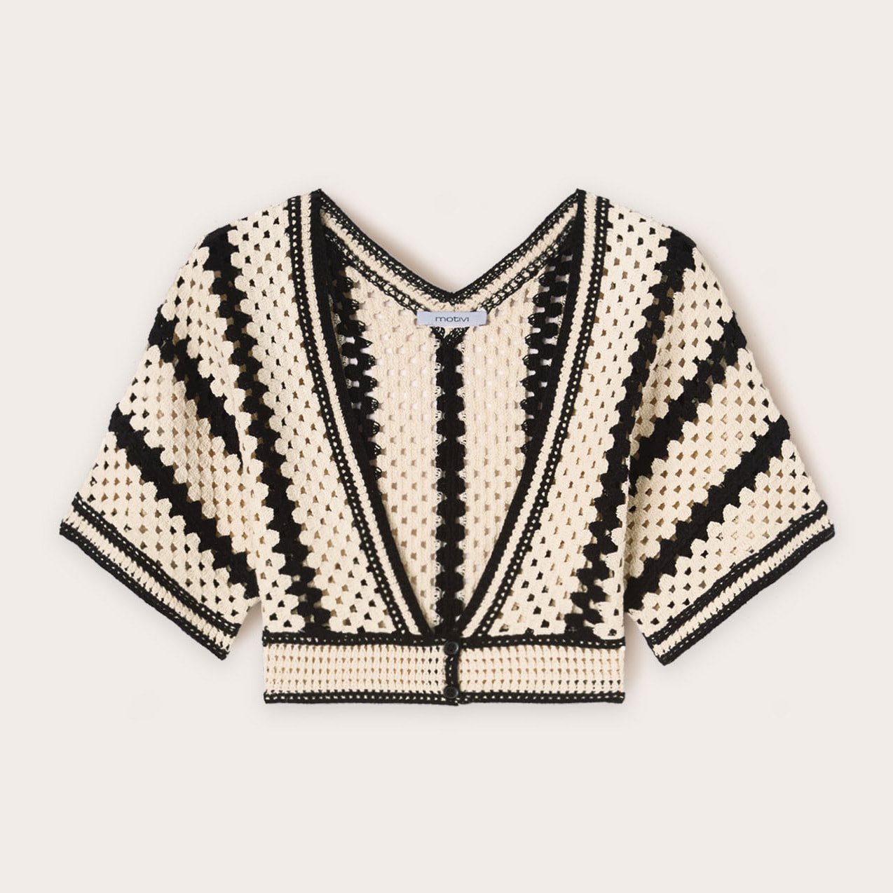 Motivi - Coprispalle corto in maglia crochet - Nero