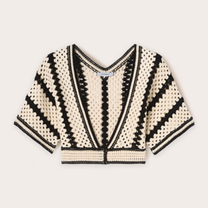 Motivi - Coprispalle corto in maglia crochet - Nero