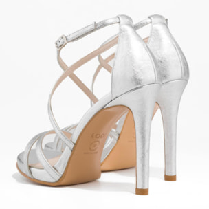 SANDALIAS PLATEADAS YURIKO-X