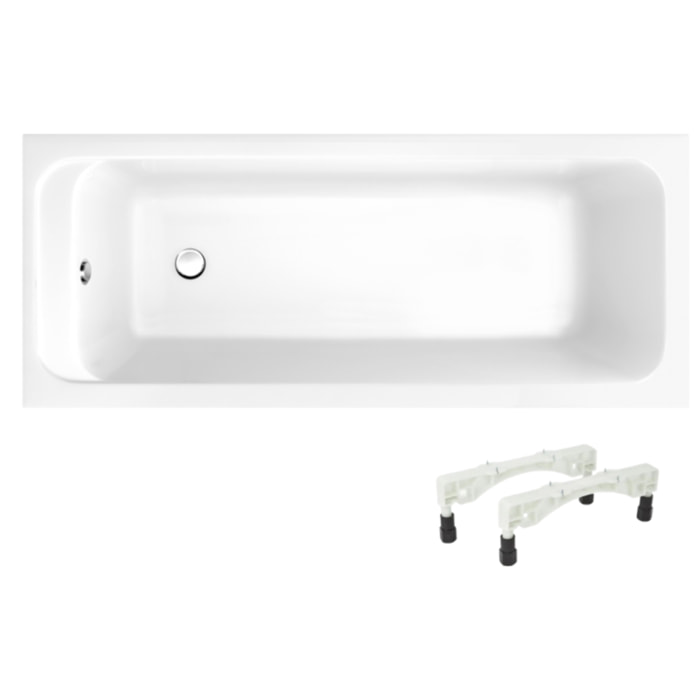 Baignoire droite VILLEROY ET BOCH Architectura acrylique avec pieds