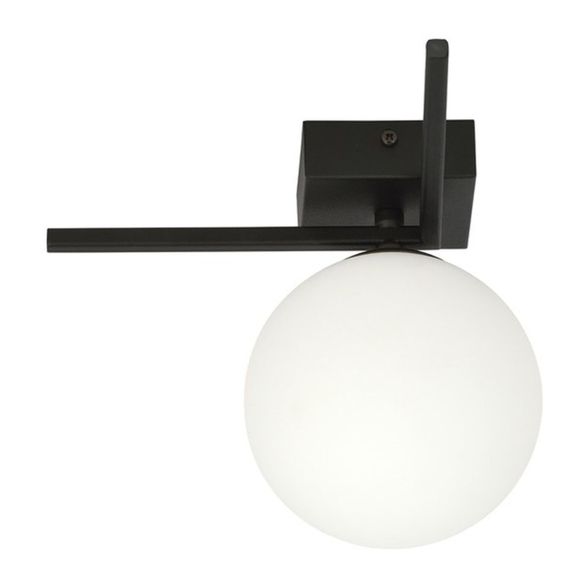 Lampada da soffitto IMAGO in acciaio nero e vetro opale