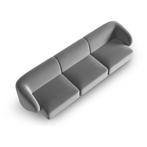 Canapé modulable "Lionel" 3 places en velours gris