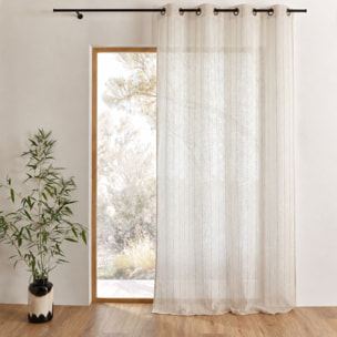 Rideau 100% coton à rayures beige LOURMARIN - Beige