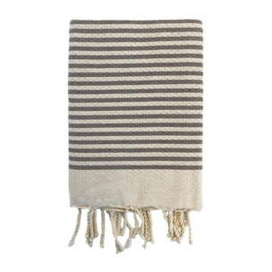 Fouta nid d’abeille traditionnelle - Yadara Taupe - 200x200cm - 190g/m²