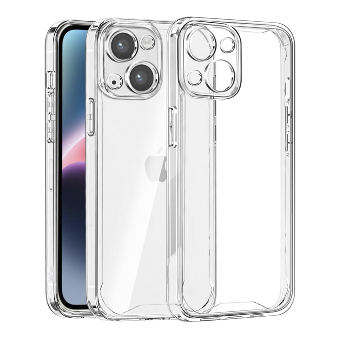 DAM Custodia antiurto Transparent Armor con bordi rinforzati e protezione fotocamera per iPhone 14 7,43x1,06x14,95 Cm. Colore trasparente