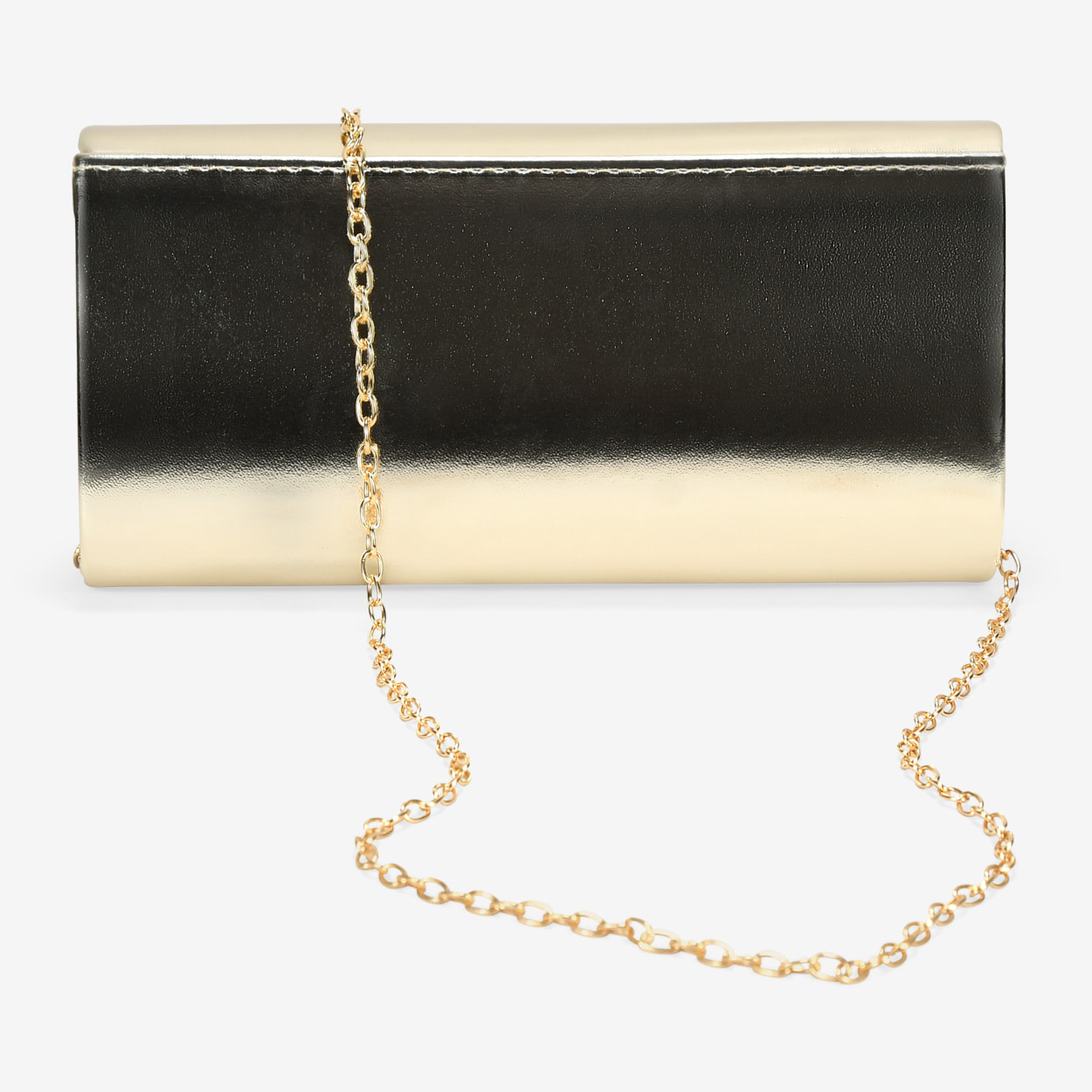 Bolso de fiesta dorado con solapa