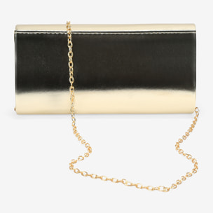 Bolso de fiesta dorado con solapa
