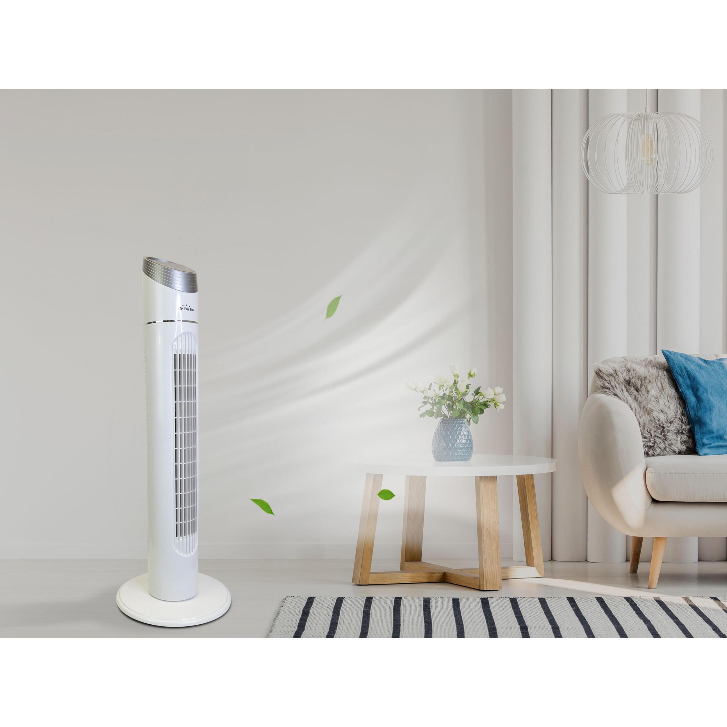 Ventilador de torre 40W con 3 velocidades y oscilación automática VENTY TO 40 PURLINE