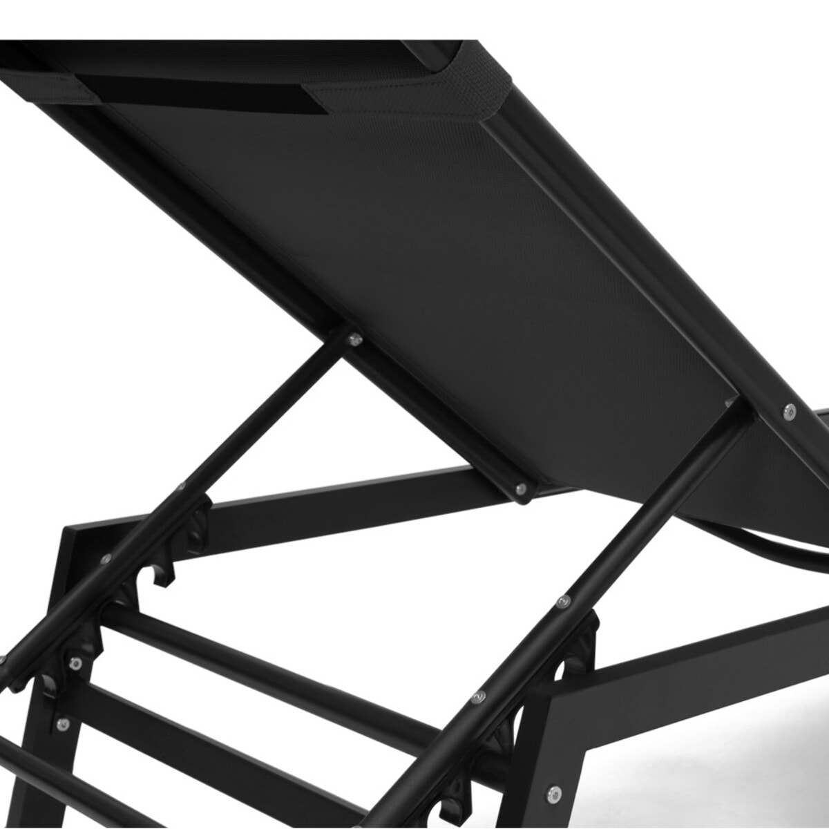 Transats inclinables Faro 5 positions en aluminium noir - lot de 2