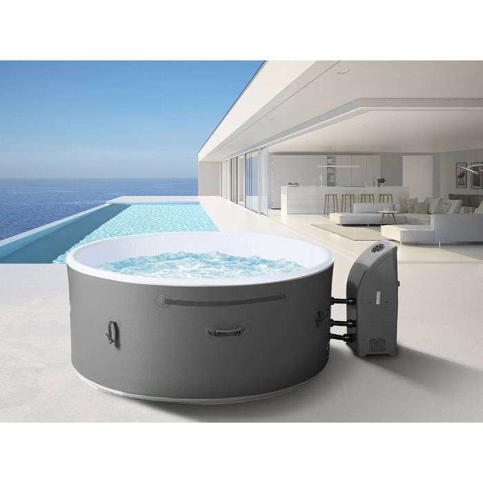 Spa semi rigide " Venise" - 5 places - Blanc/Gris