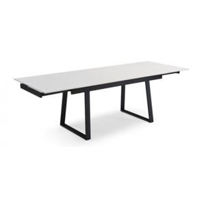 Table extensible en céramique blanc pure L160/240cm - 9 piètements - UNIK