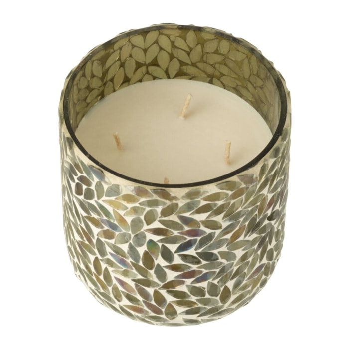 J-Line bougie parfumée Tea & Herbs - verre - vert - medium - 70H