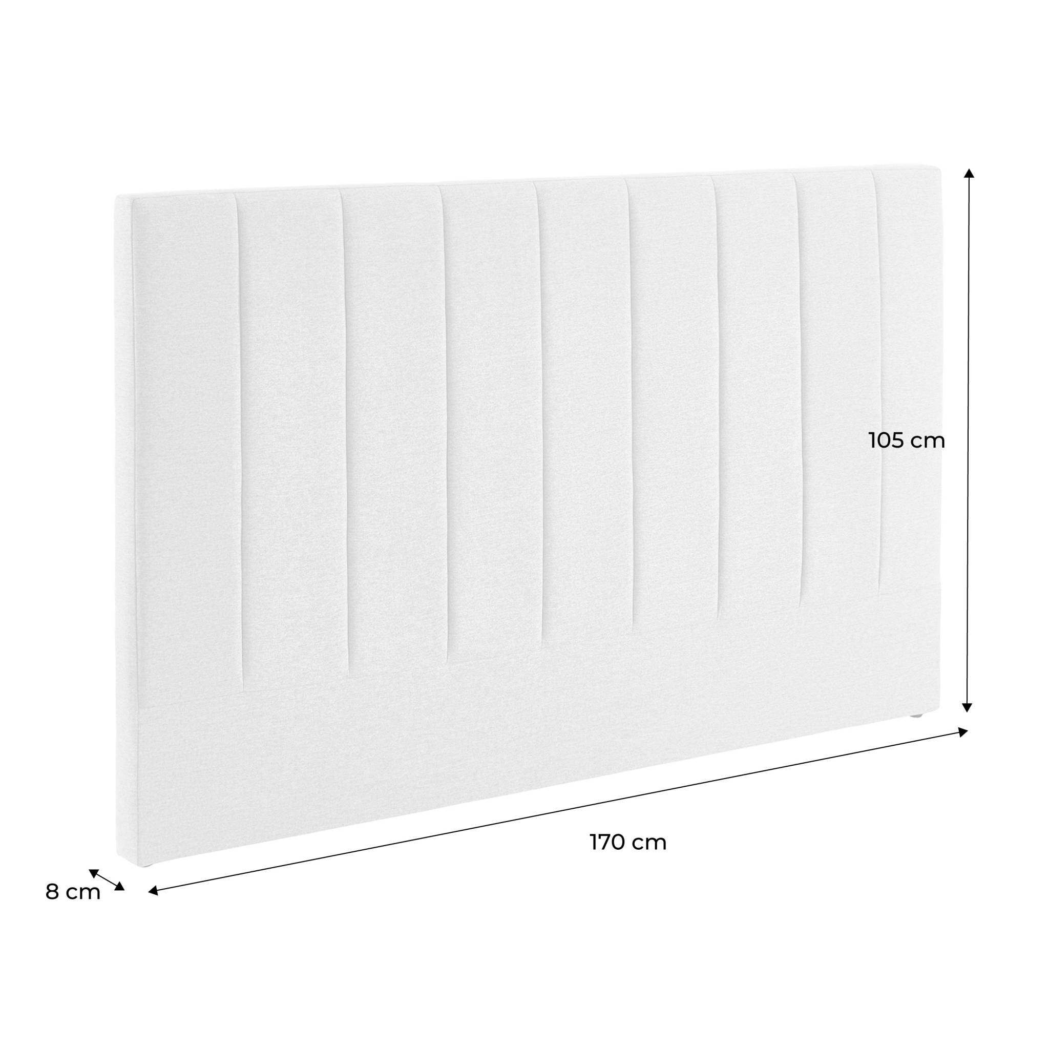 Tête de lit pour lit double 160cm revêtement tissu beige - Cole 170cm