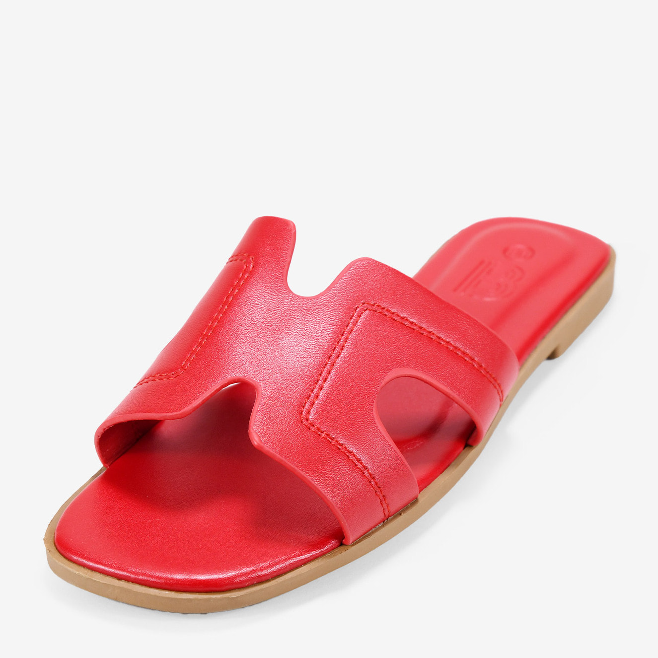 Sandalias planas rojas destalonadas