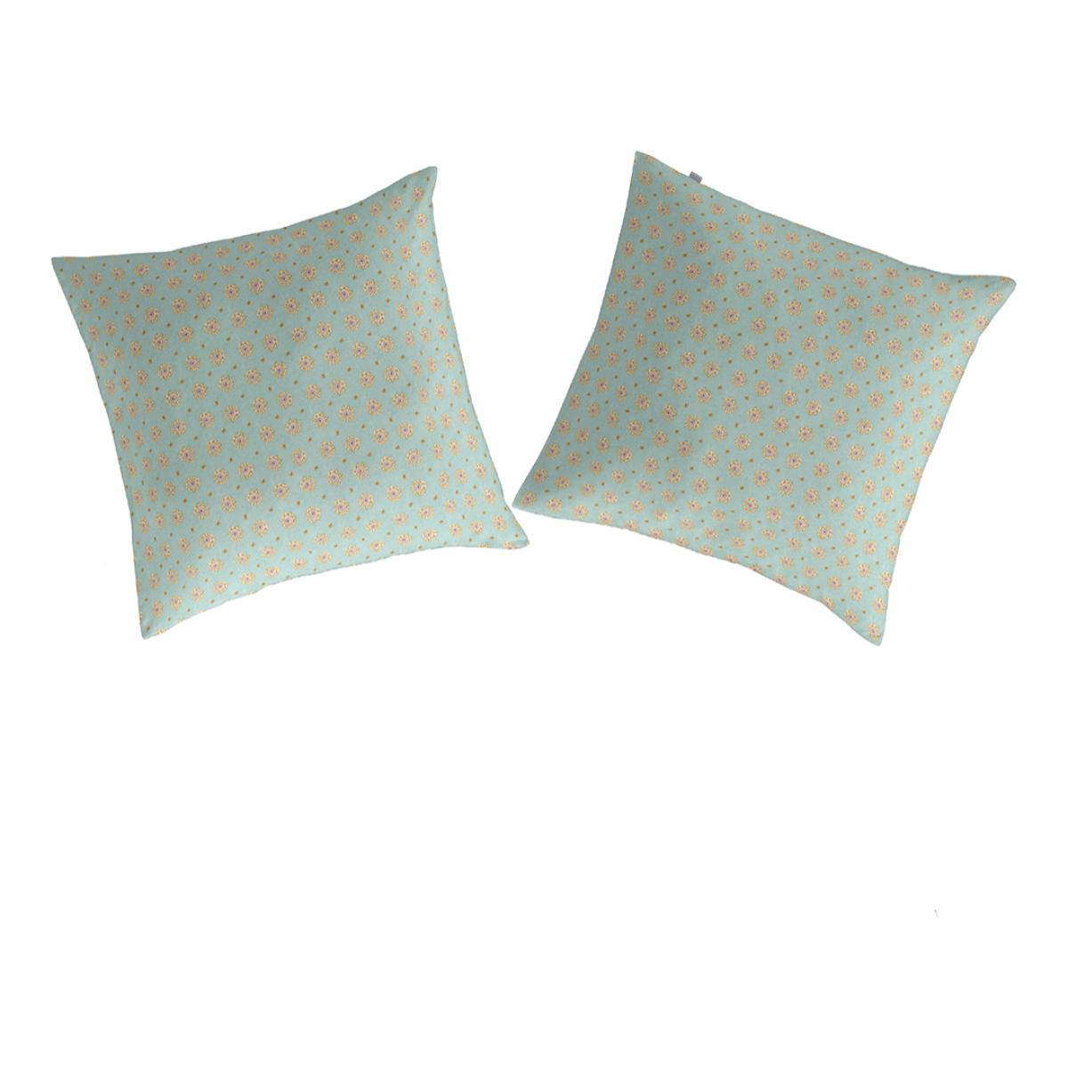 2 Fundas de almohada 100% algodón ARGUN B verde agua 65x65 cm