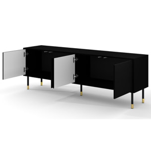 Novara - meuble tv - 4 portes - 180 cm - Noir