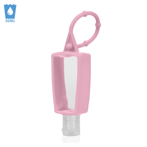 Portachiavi bottiglia igienizzante per mani alcol riempibile 30ml in silicone con pendente