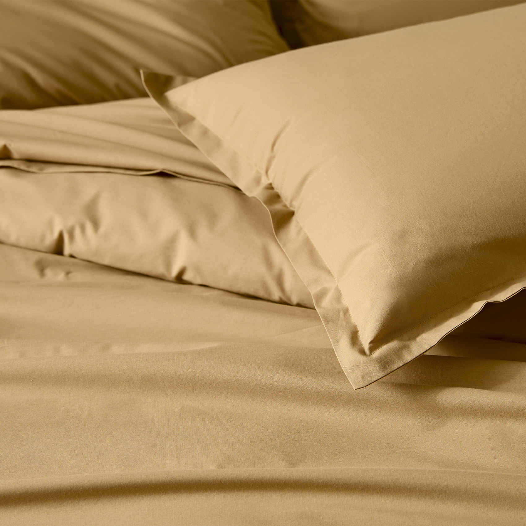 Taie d’oreiller percale de coton made in France - Ambre